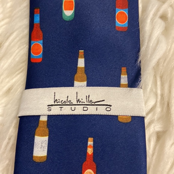 Nicole Millet Hand Made Man Tie navy blue color brand new see all photos - Picture 10 of 12